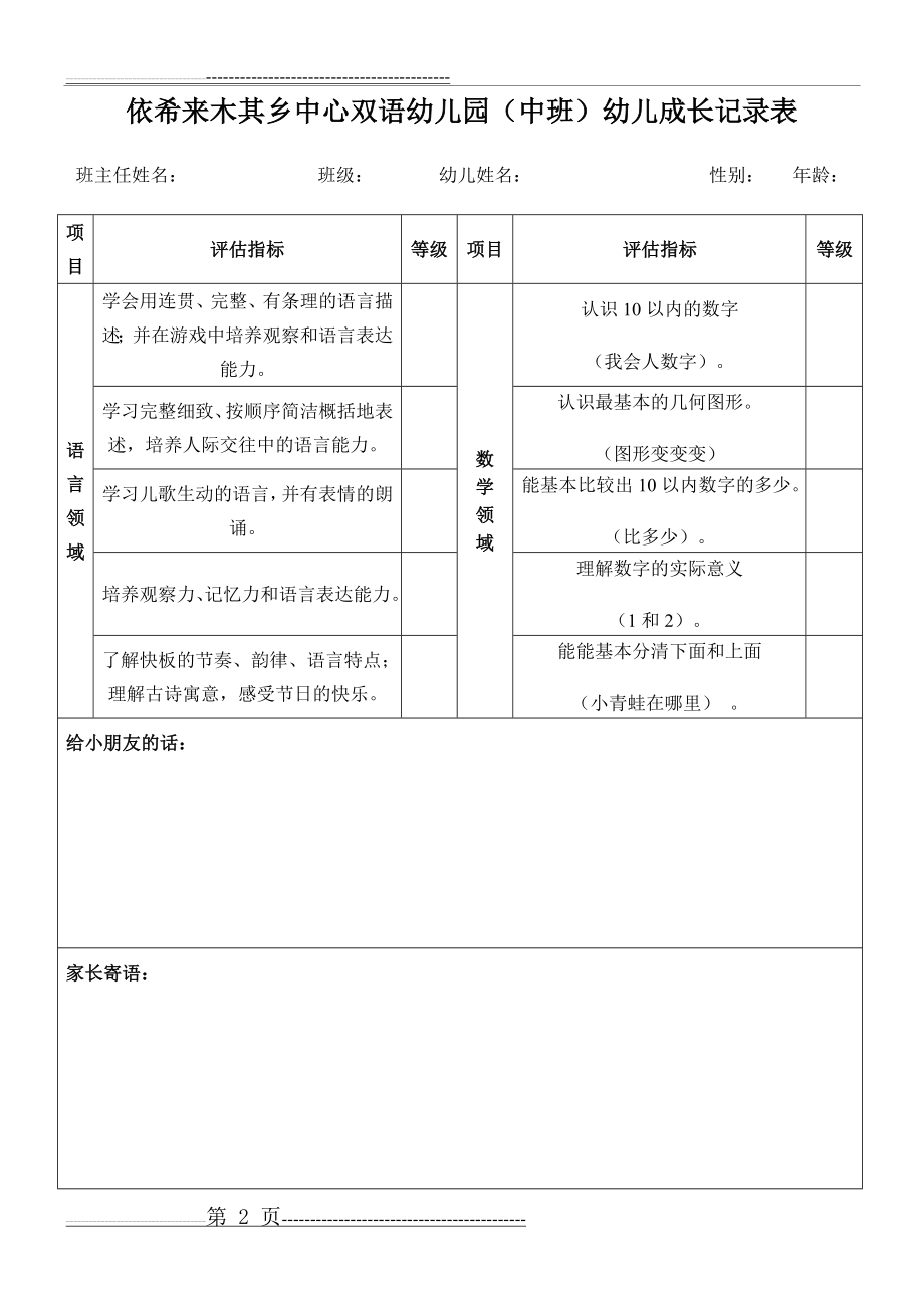 幼儿成长记录表中班(3页).doc_第2页