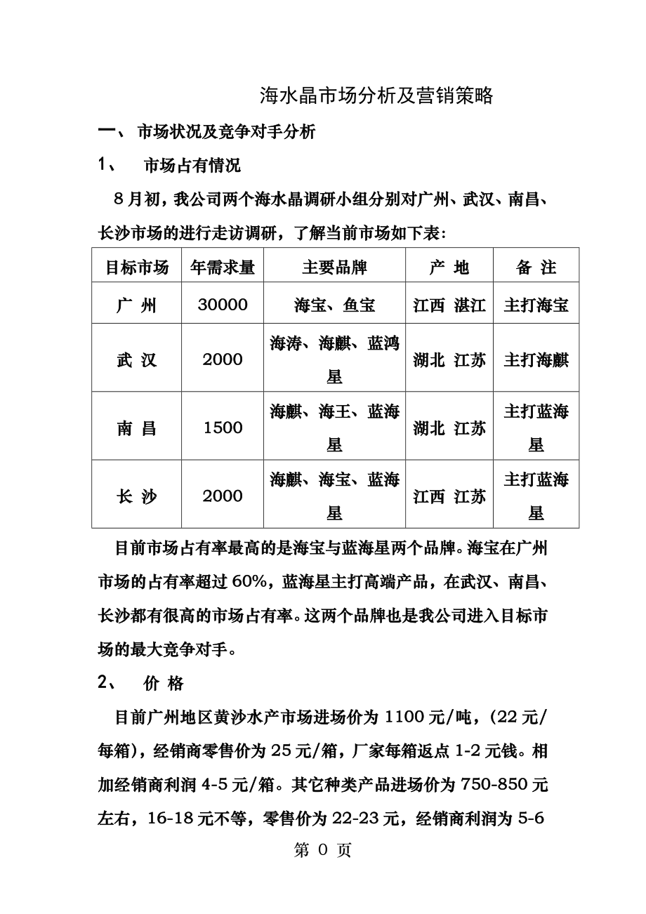 海水晶市场分析及营销策略.docx_第1页