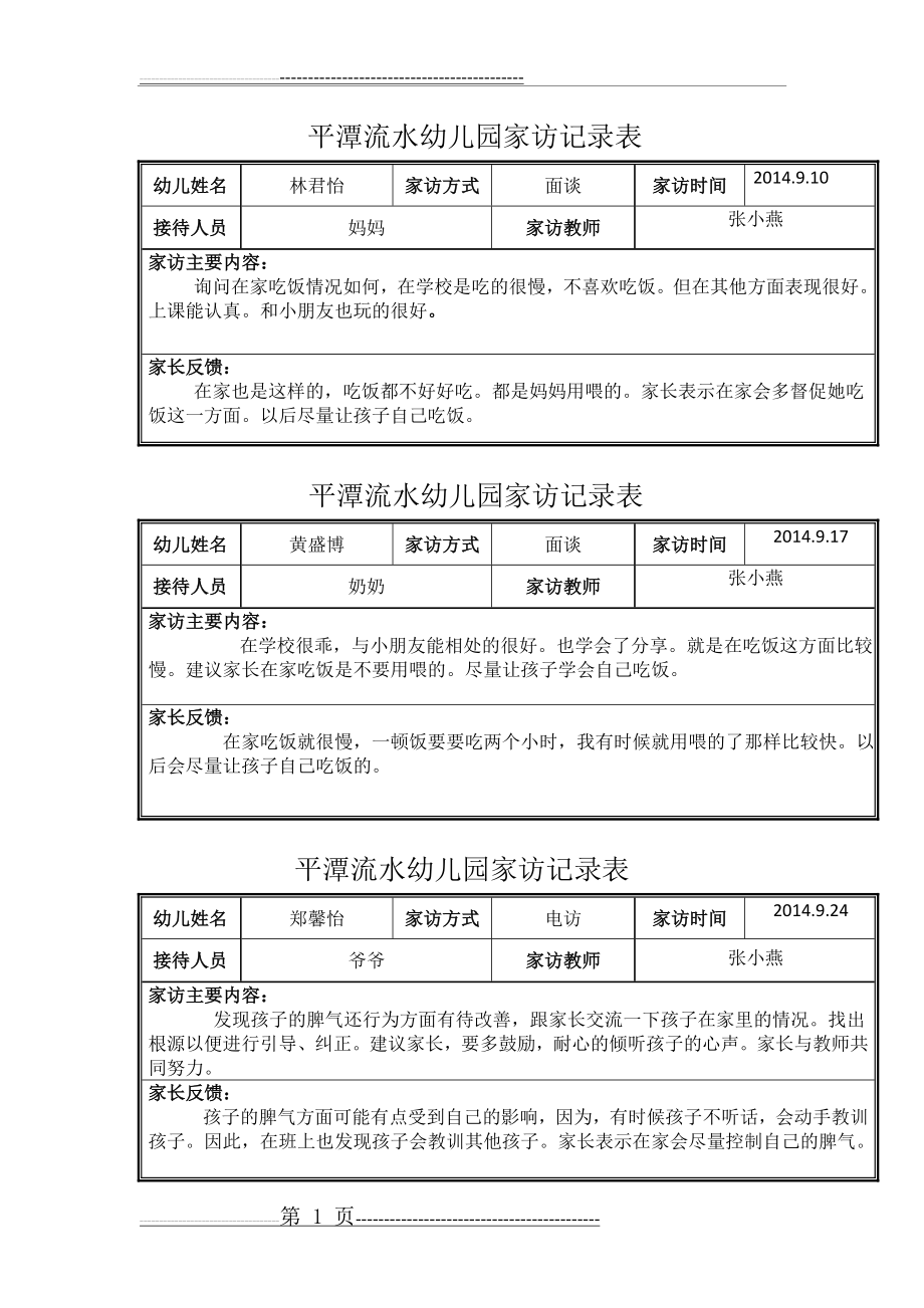 小班家访记录表(6页).doc_第1页