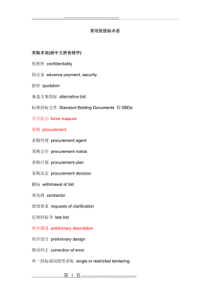 常用招投标术语英语(实用!)(20页).doc