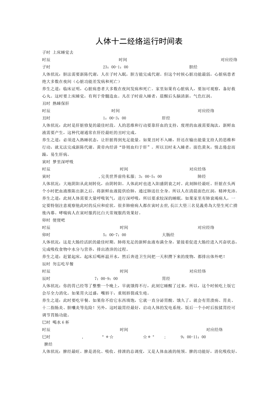 人体十二经络运行时间表.doc_第1页