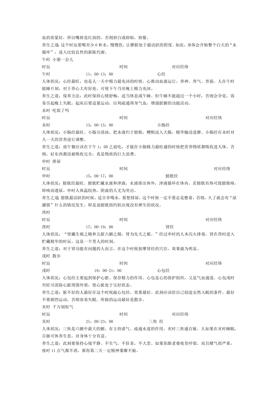 人体十二经络运行时间表.doc_第2页