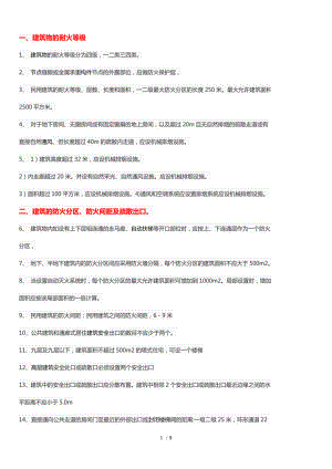 一级消防工程师考试消防工程师必须掌握的100条知识点.doc