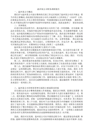 温州某公司财务调研报告.docx