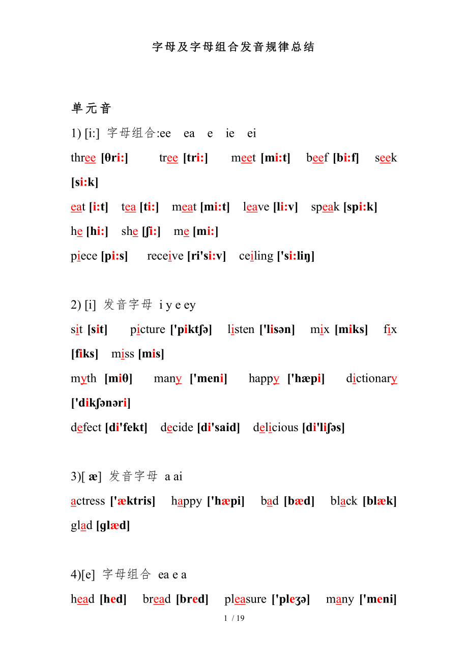 英语字母及字母组合发音规律一览表.doc_第1页