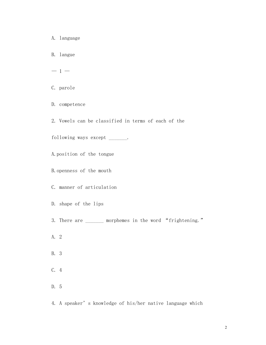 国2013年10月高等教育自学考试现代语言学试题.doc_第2页