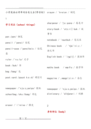 小学英语必考单词分类大全(24页).doc