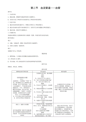 2018七年级生物下册442血流的管道血管导学案新版新人教版.doc