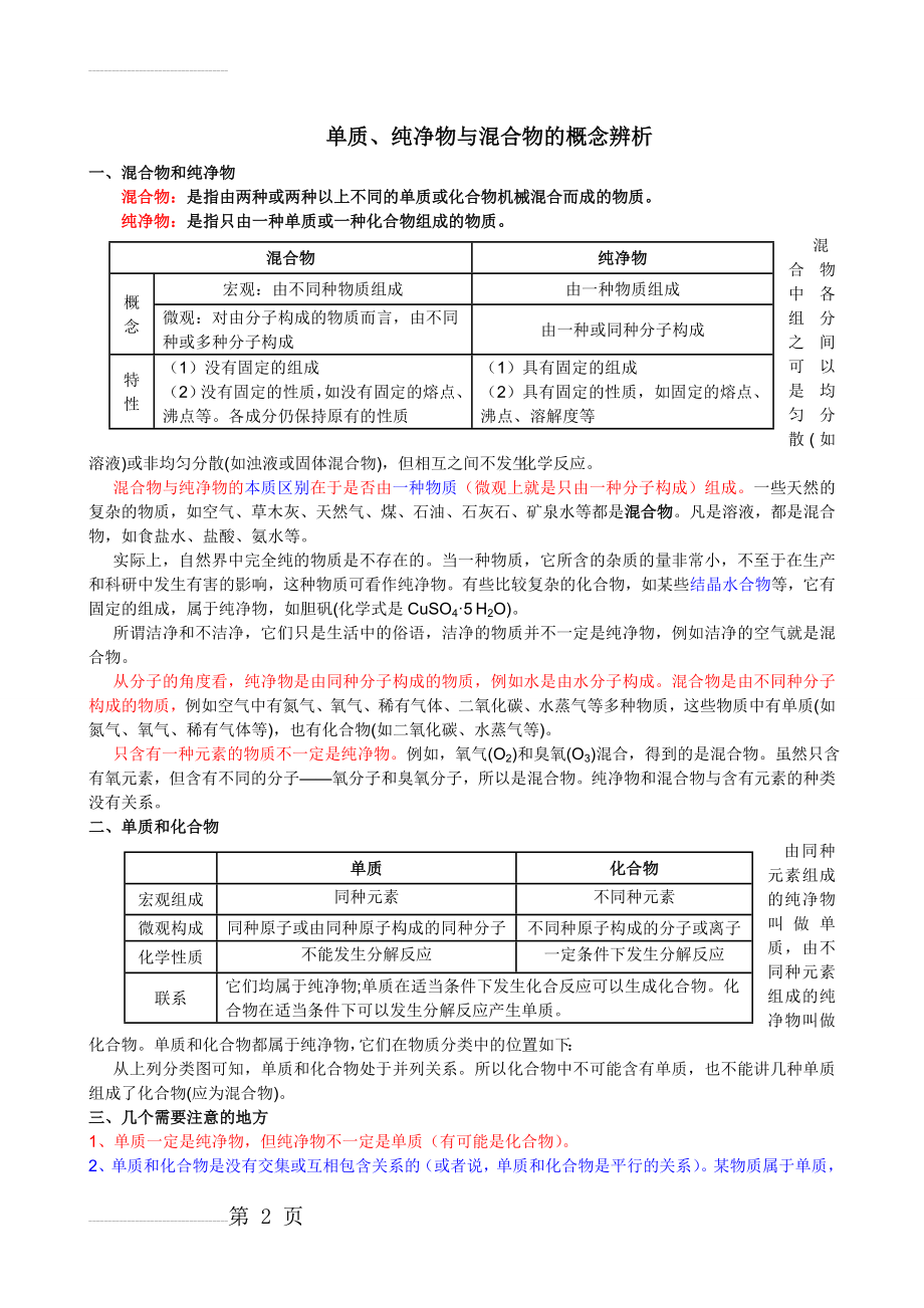 单质、纯净物与混合物的概念辨析(5页).doc_第2页