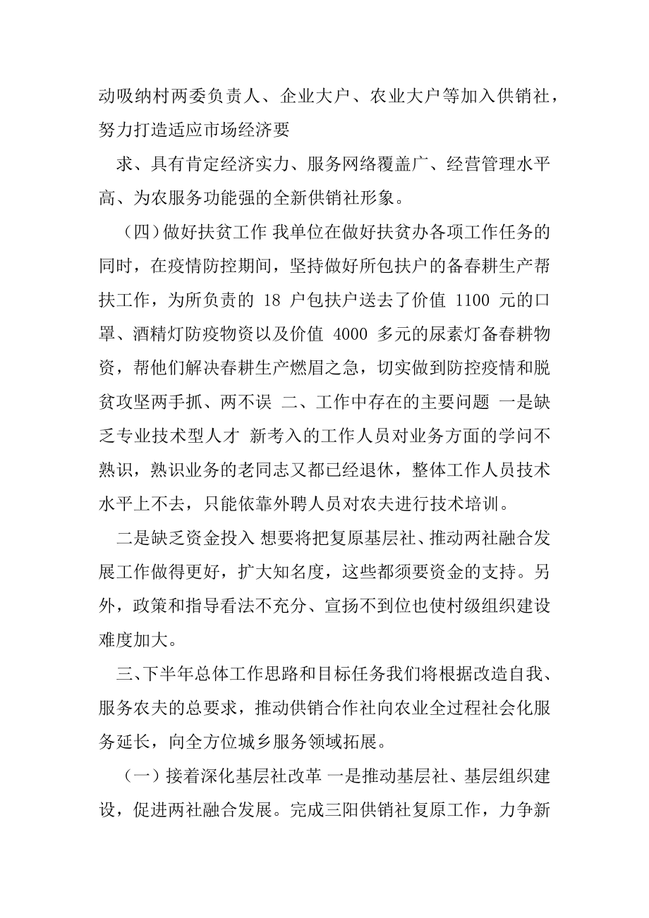 上半年市县供销联社工作总结和下半年工作计划2篇.docx_第2页