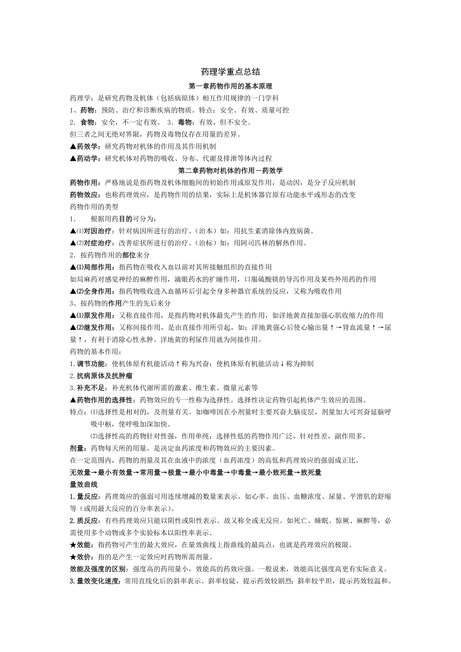 2016年药理学重点总结.doc_第1页