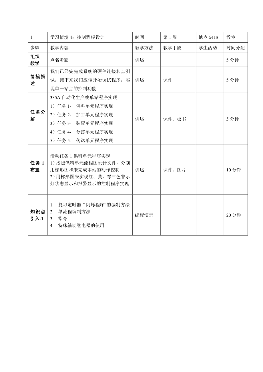 自动化生产线安装与调试课程单元教学设计.doc_第2页