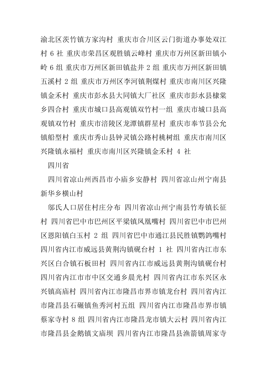 全国邬氏人口村落分布统计.docx_第2页