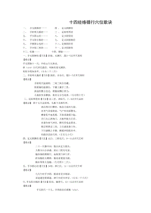 十四经络穴位歌诀.doc