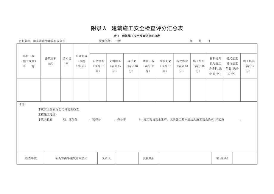 JGJ新标准建筑施工安全检查评分表全套表模.doc_第1页