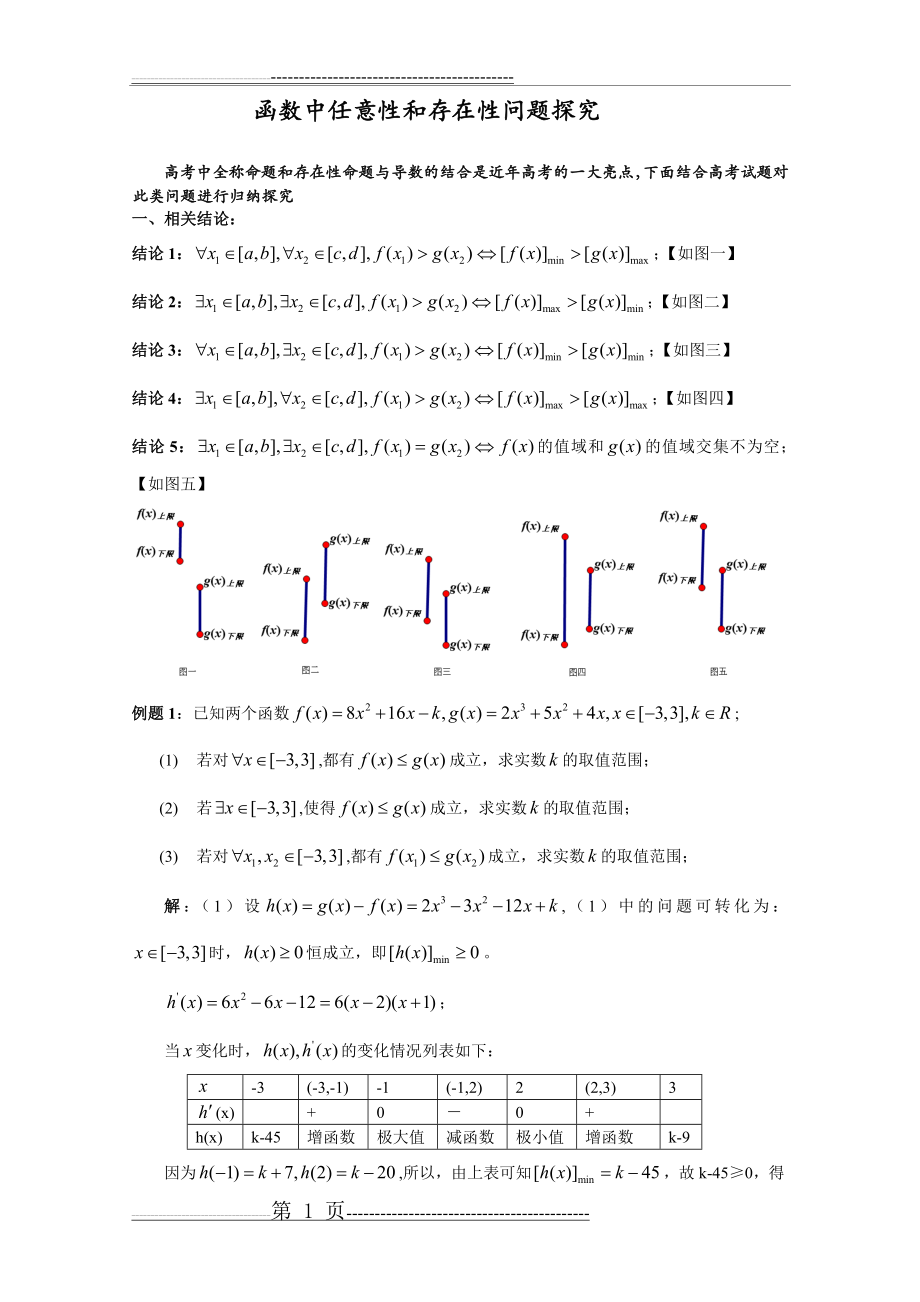 导数中的任意性与存在性问题探究(5页).doc_第1页