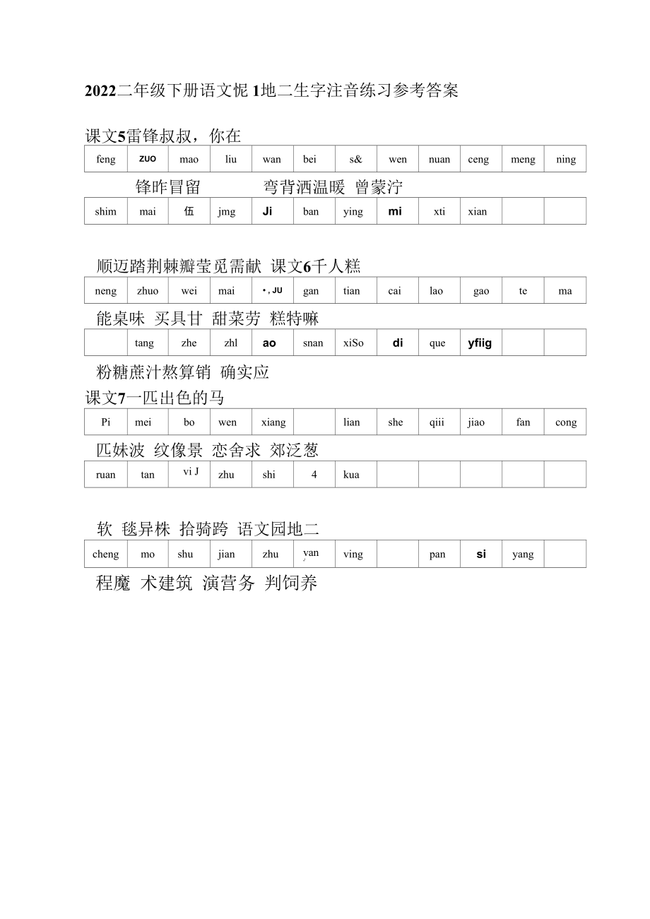 统编版小学语文二（下）第二单元生字注音练习专项训练.docx_第2页