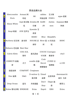 男装品牌名称大全.docx