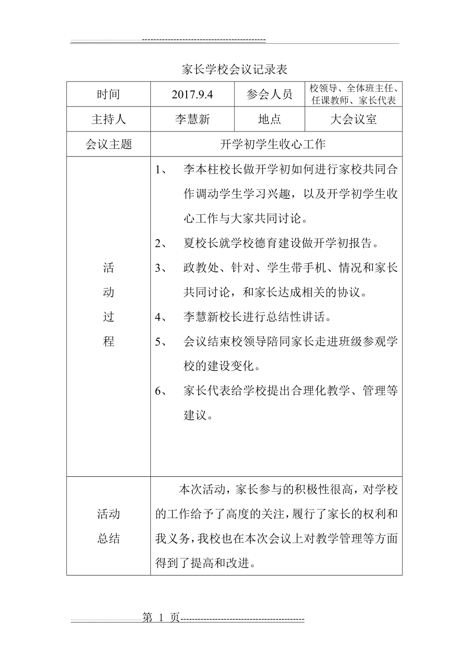 家长学校会议记录表(4页).doc_第1页