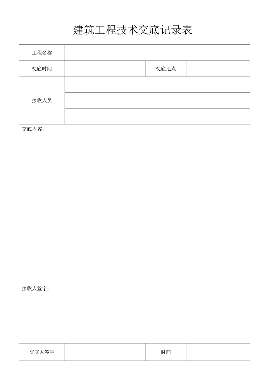 建筑工程技术交底记录表.docx_第1页