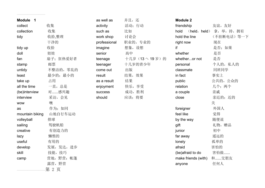 外研社八年级下册英语单词表(7页).doc_第2页