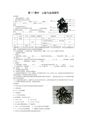 中考生物复习练习 第课时 心脏与血液循环试题.doc