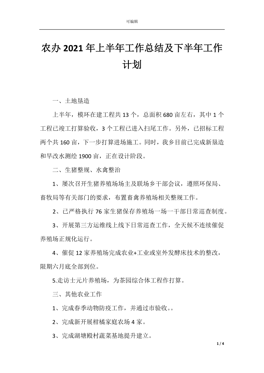 农办2021年上半年工作总结及下半年工作计划.docx_第1页