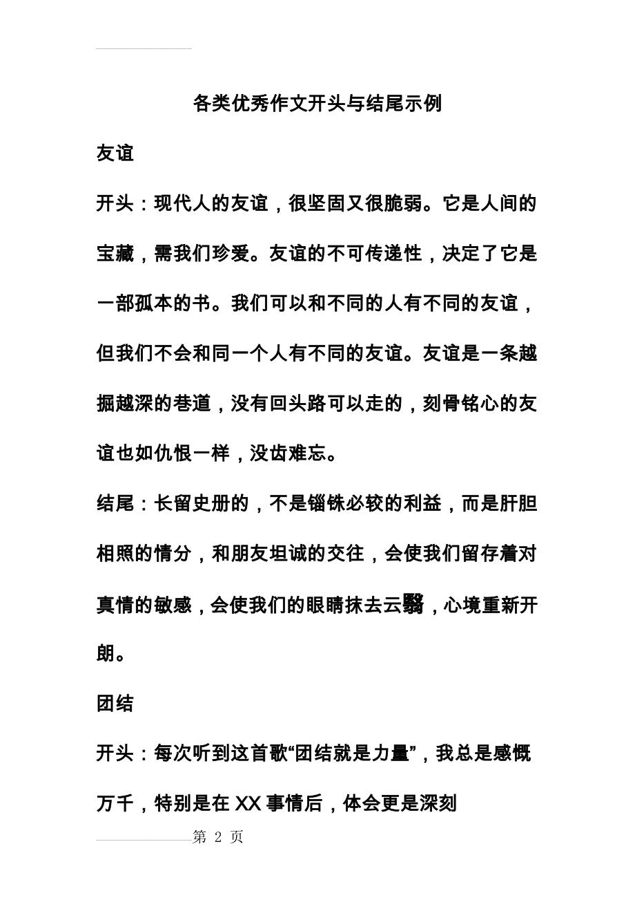 各类优秀作文开头和结尾(12页).doc_第2页