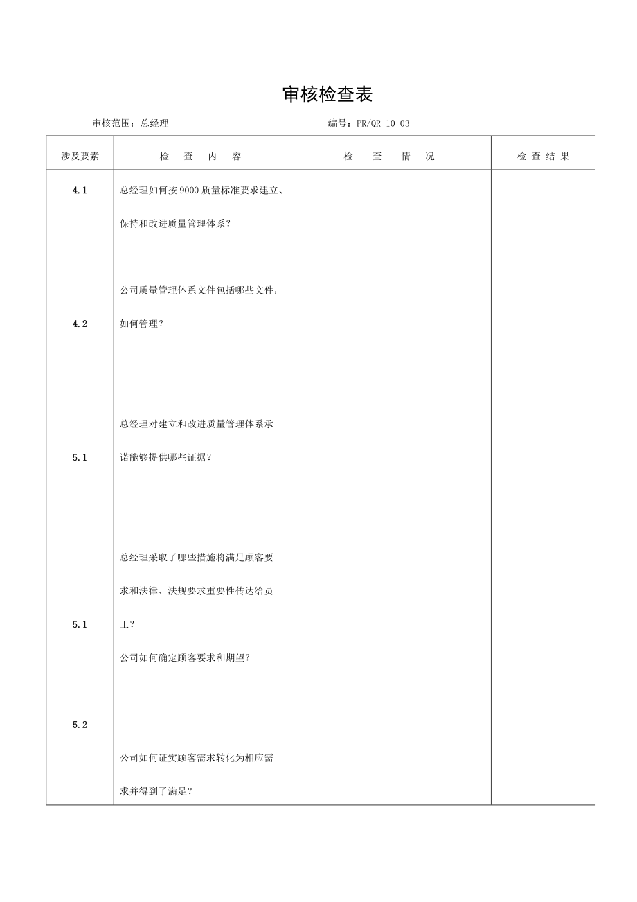 QMS审核检查表.doc_第1页