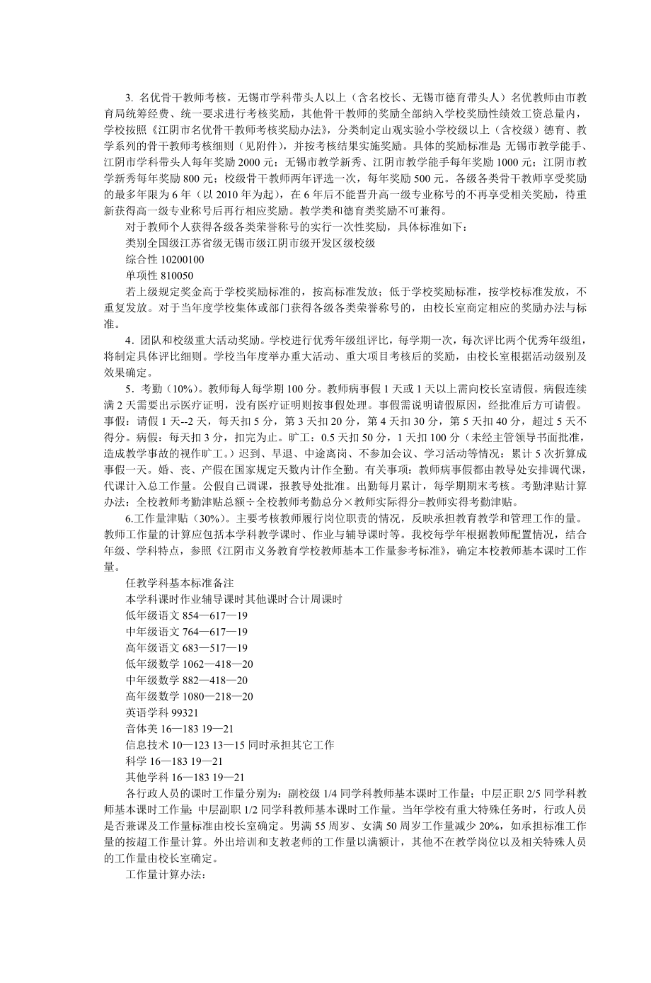 江阴市山观实验小学教职工奖励性绩效考核与.doc_第2页