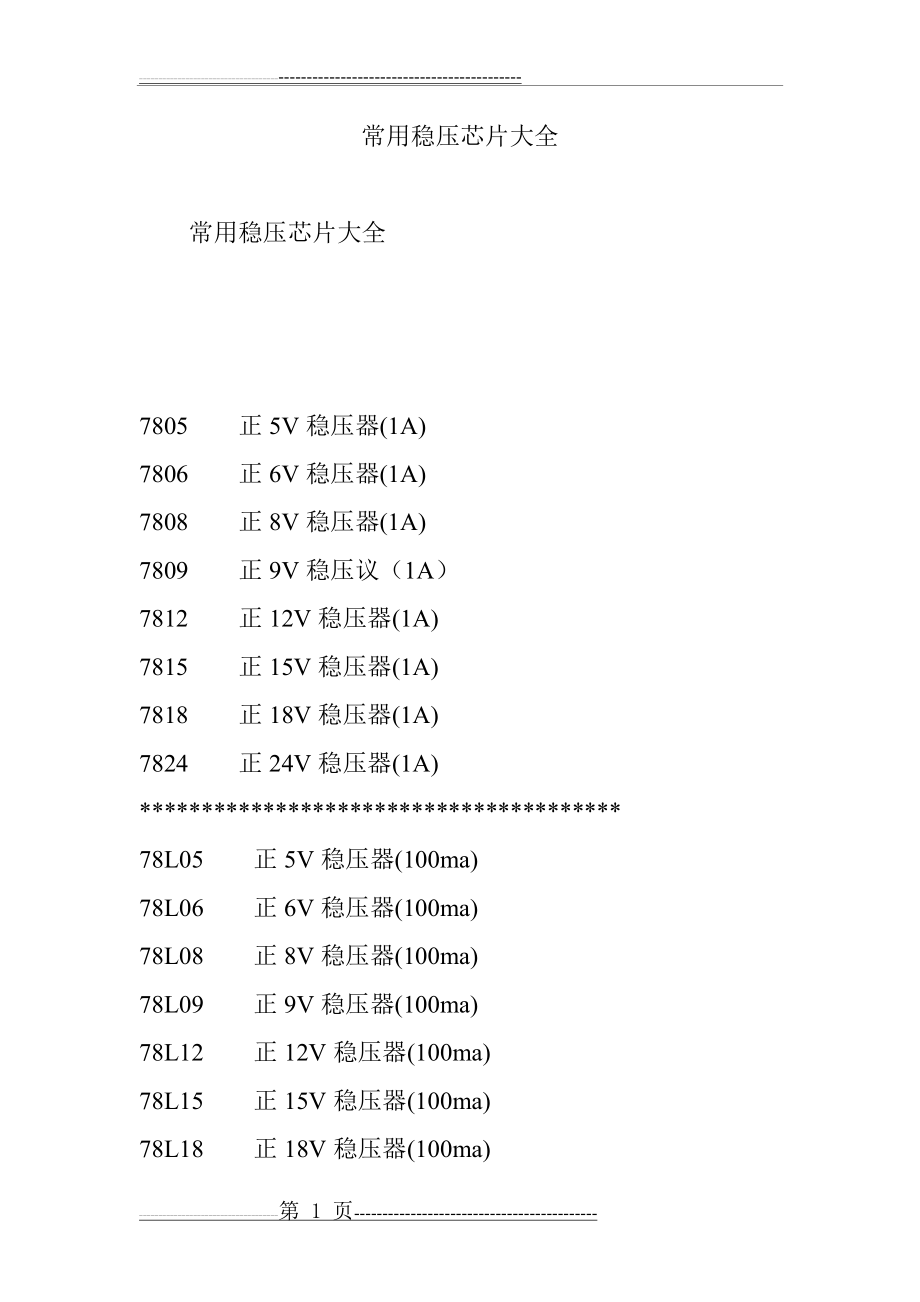 常用稳压芯片大全(6页).doc_第1页