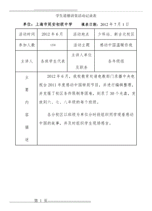 学生道德讲堂活动记录表(3页).doc