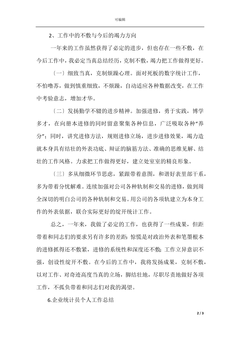 企业统计员个人工作总结(5).docx_第2页