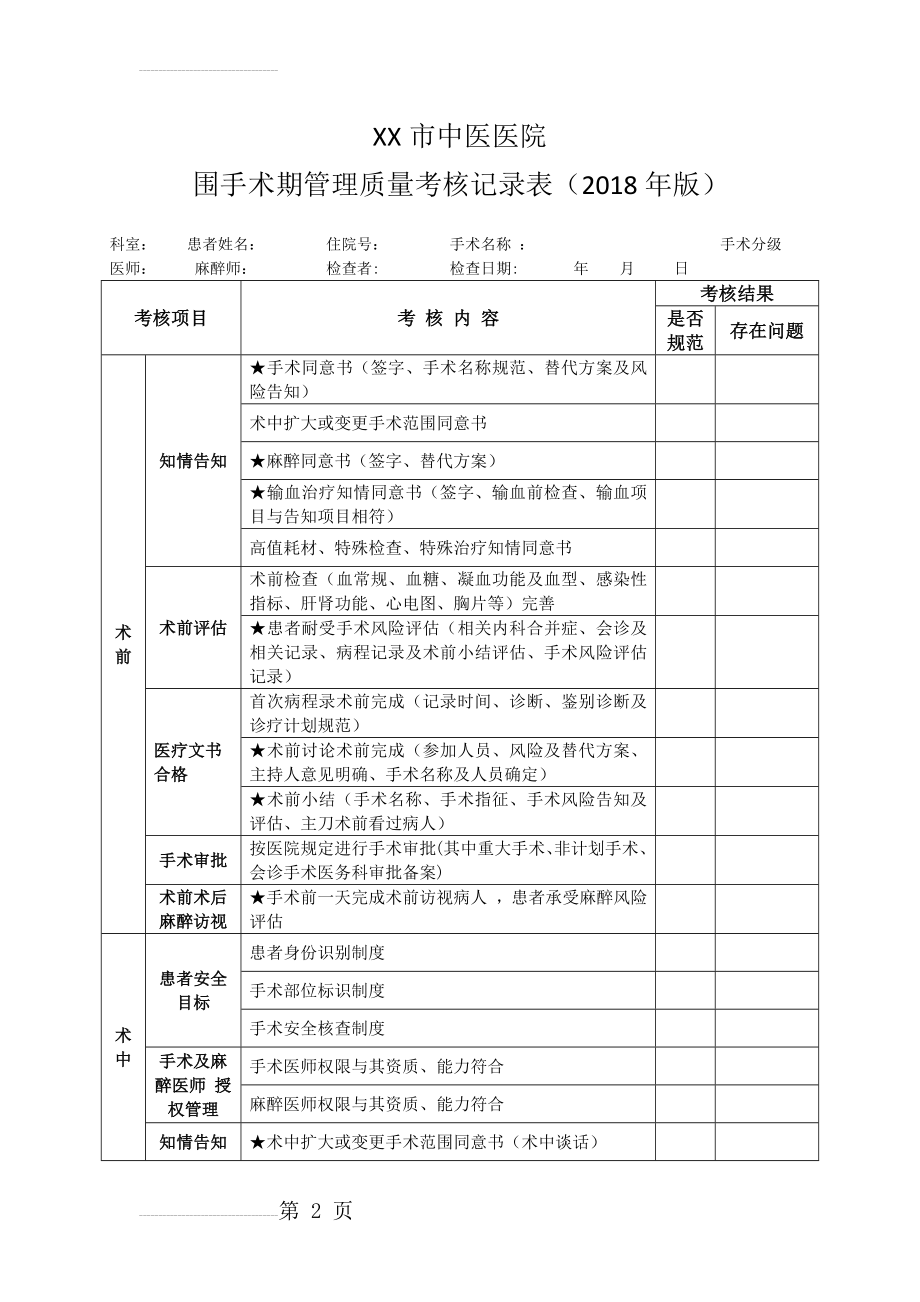 围手术期管理质量考核记录表(3页).doc_第2页