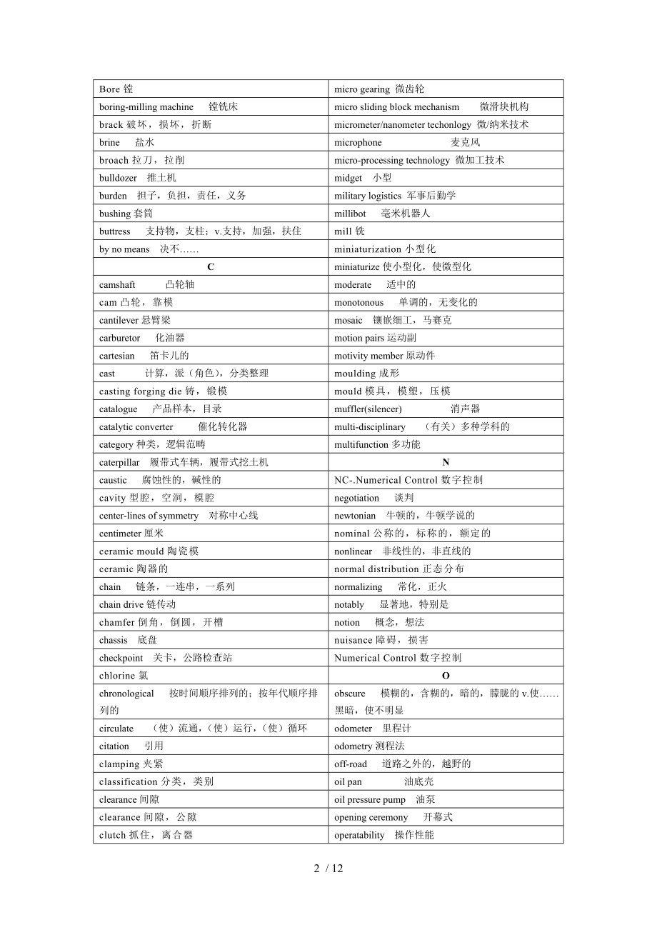 机械类英语词汇中英文对照.doc_第2页