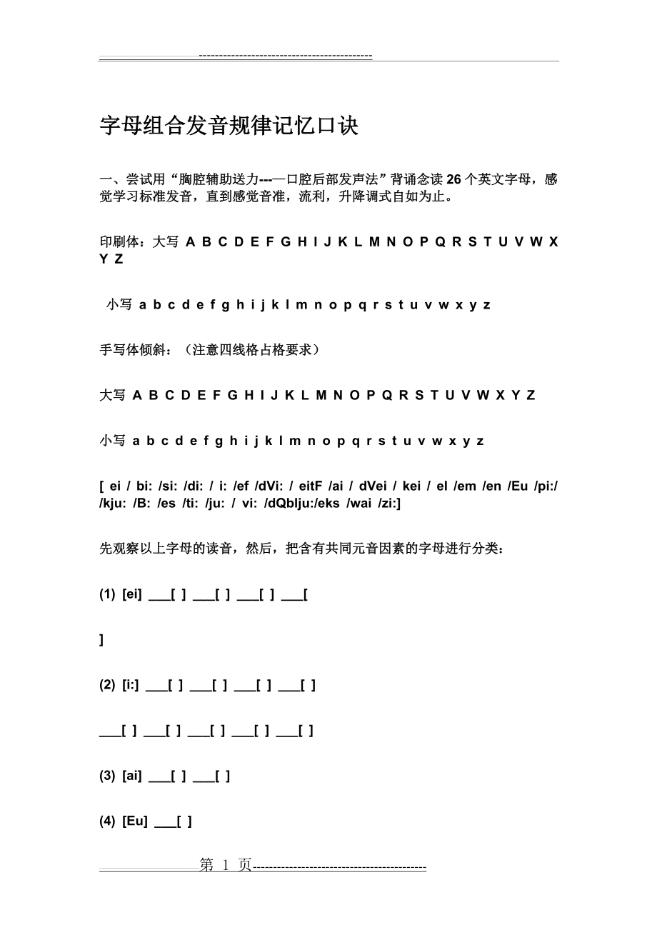 字母组合发音规律记忆口诀(18页).doc_第1页