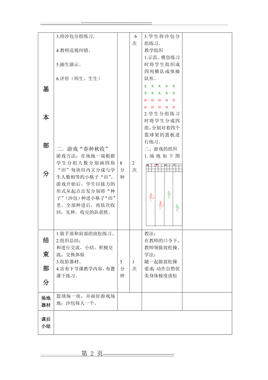 小学一年级体育教案__投沙包(2页).doc_第2页