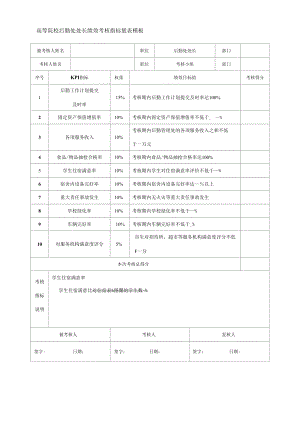 高等院校后勤处处长绩效考核指标量表模板.docx