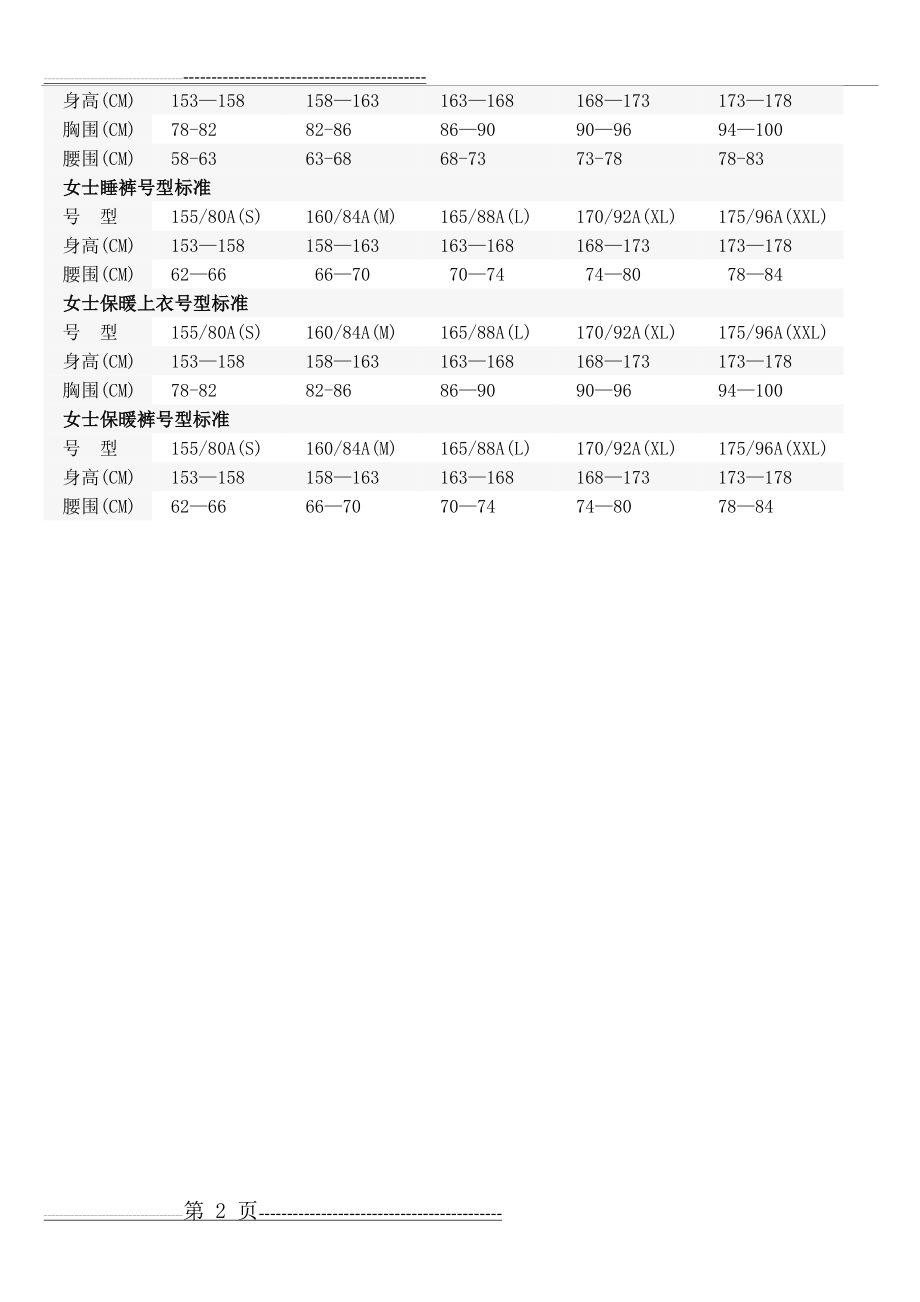 尺码对照表(2页).doc_第2页