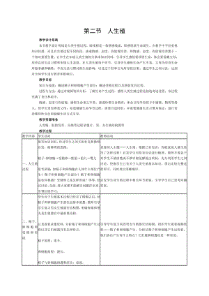 七年级生物下册12人的生殖教案.doc