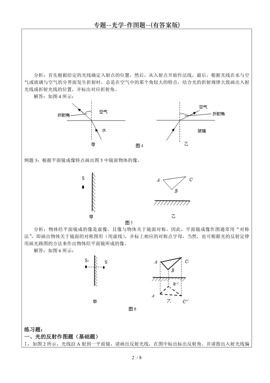 专题光学作图题有答案版.doc_第2页