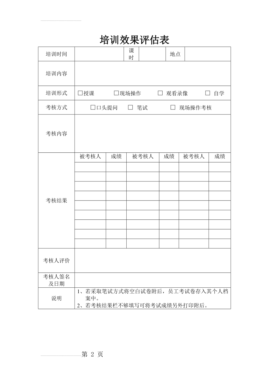 培训效果评估表(2页).doc_第2页