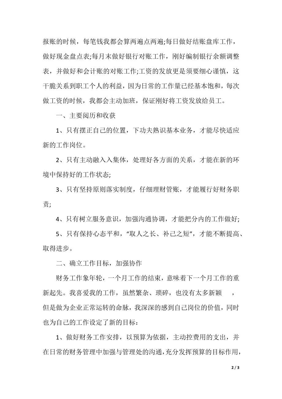 出纳年度个人工作总结范文_出纳年度个人工作总结2篇.docx_第2页