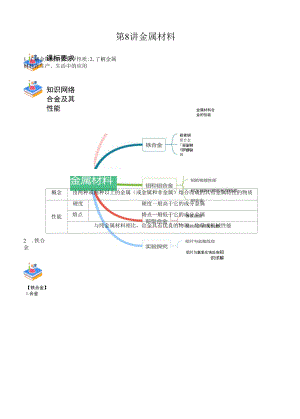 第8讲 金属材料（解析版）公开课.docx