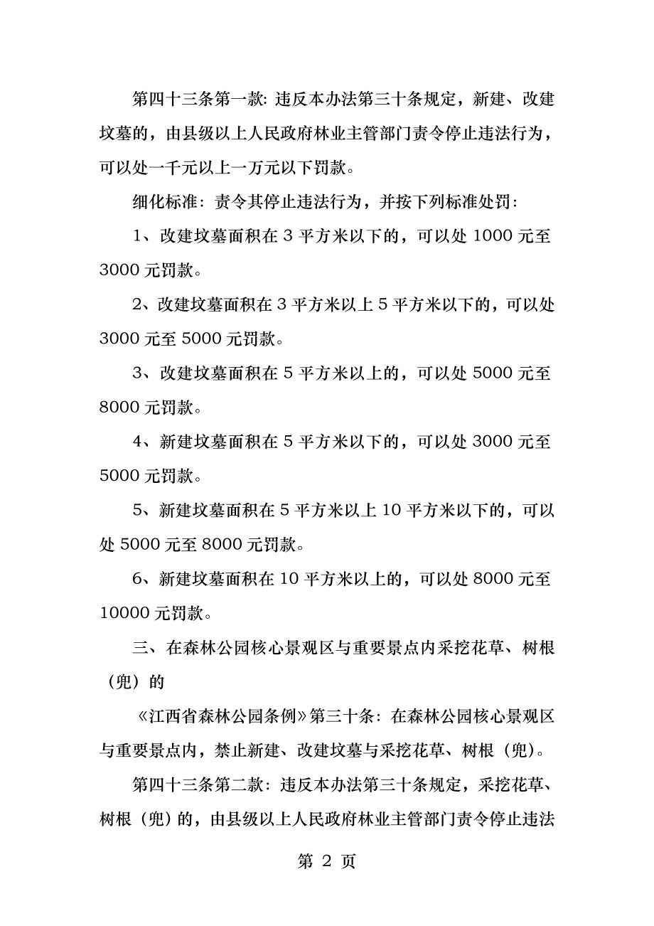 江西省森林公园条例行政处罚自由裁量权参照执行标准.docx_第2页