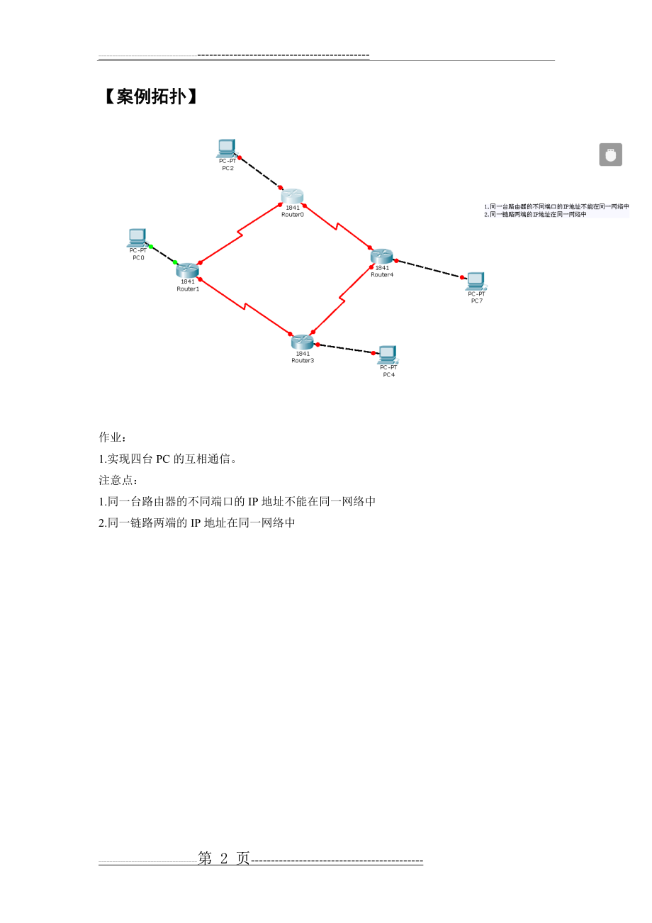 实训项目八2 路由器静态配置(2页).doc_第2页