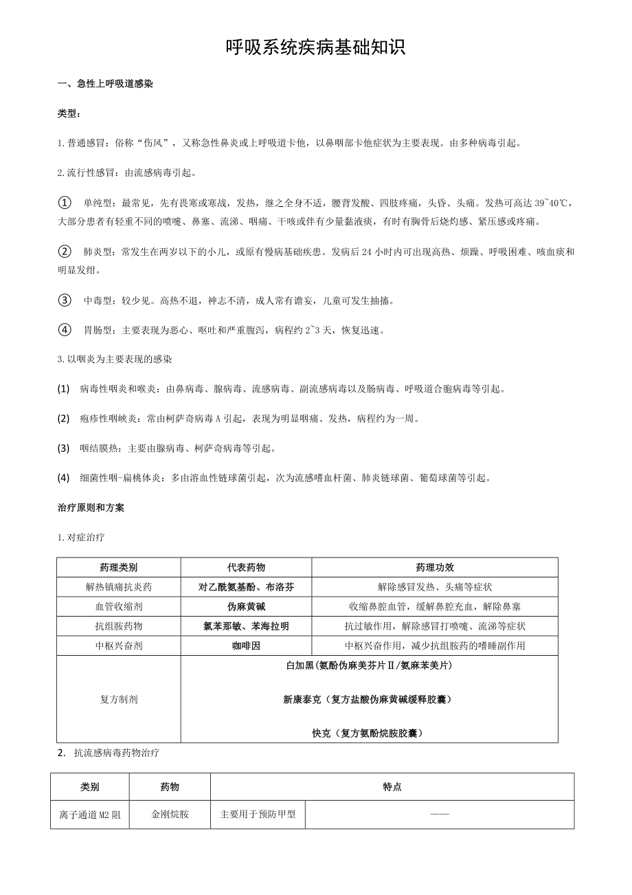 呼吸系统疾病知识.doc_第1页