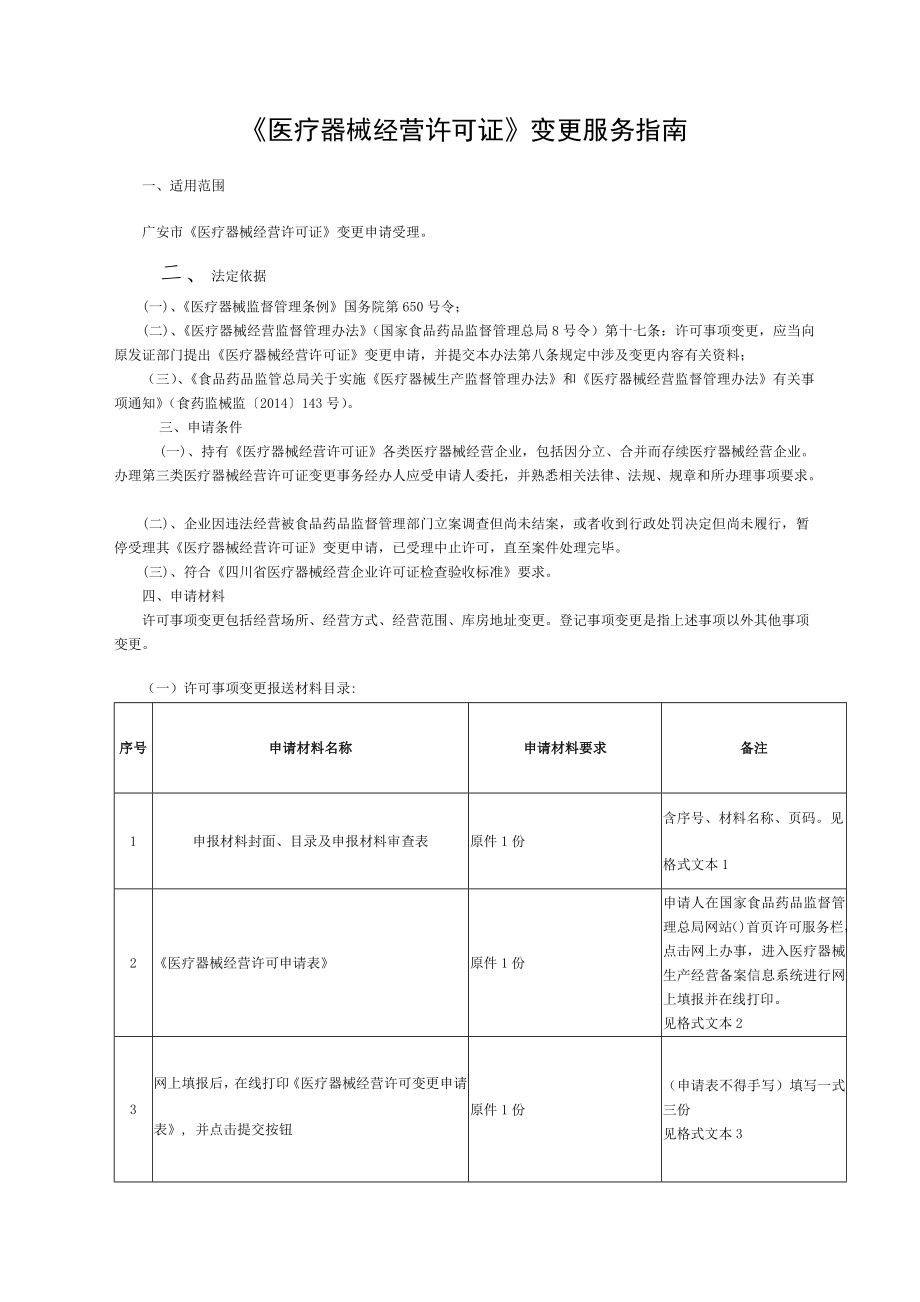 医疗器械经营许可证变更服务.doc_第1页