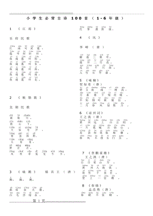 小学生必背古诗100首(注音版)1-6年级(11页).doc