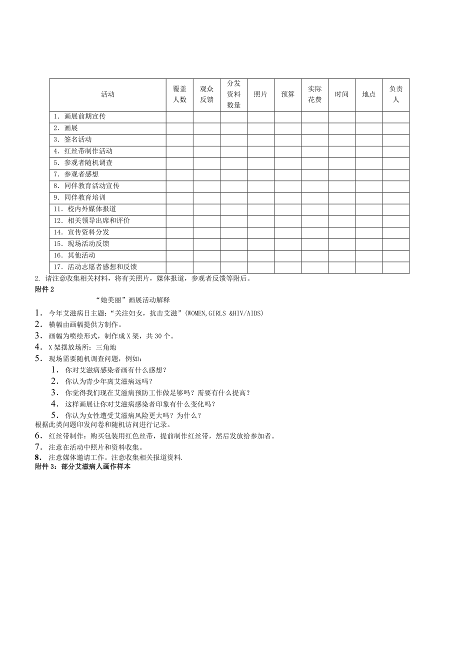 她的美丽艾滋病感染者绘画作品展览策划书.doc_第2页